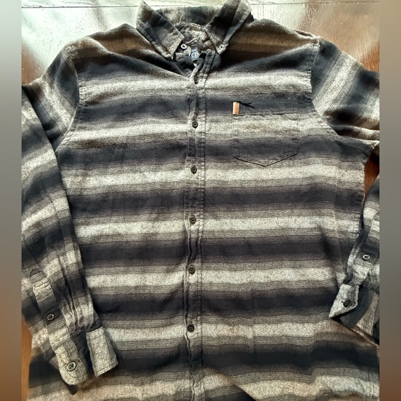 Chaps Other - Chaps Black White Brushed Flannel Long Sleeve Button Down Shirt Size XL